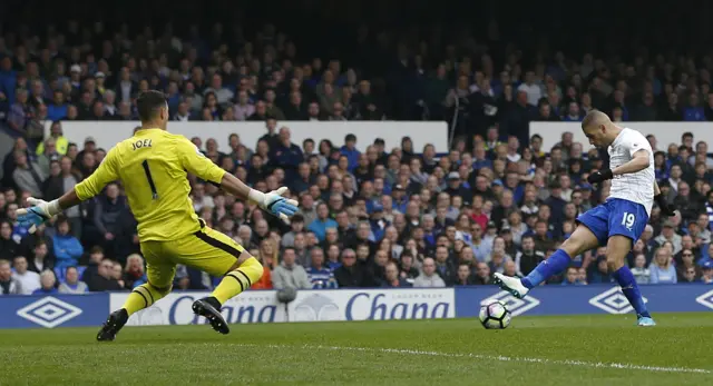 Islam Slimani scores