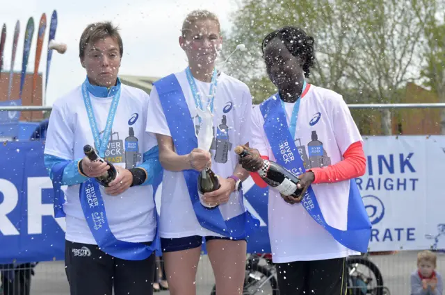 Laura Graham on the winners' podium