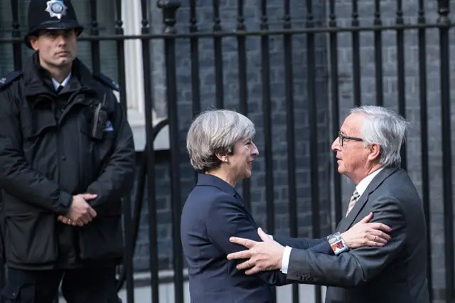 Theresa May and Jean-Claude Juncker