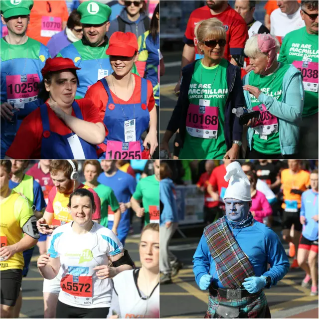 Runners in the Belfast marathon