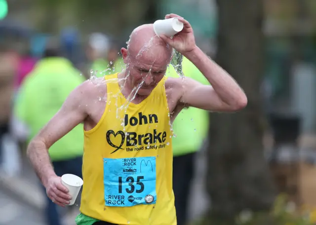 A runner in the Belfast Marathon