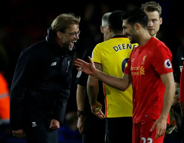 Can celebrates with Klopp