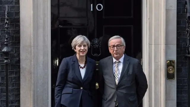 Theresa May and Jean-Claude Juncker