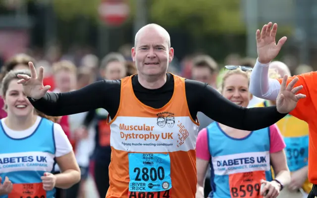 A runner in the Belfast Marathon