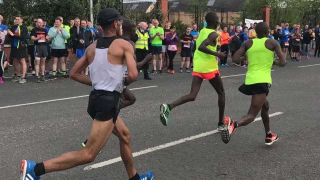 Runners in the Belfast Marathon