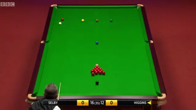 John Higgins takes a shot