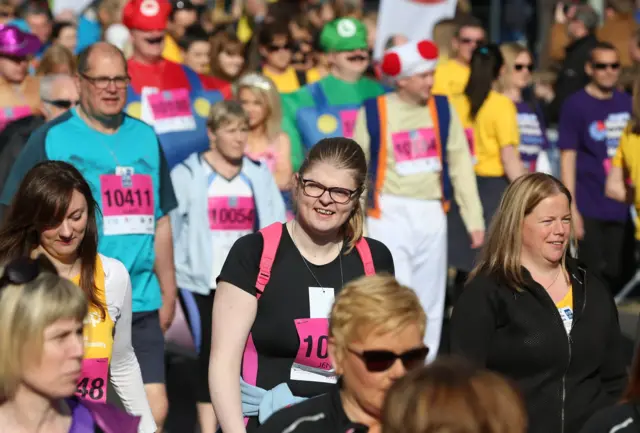 Runners in the Belfast marathon