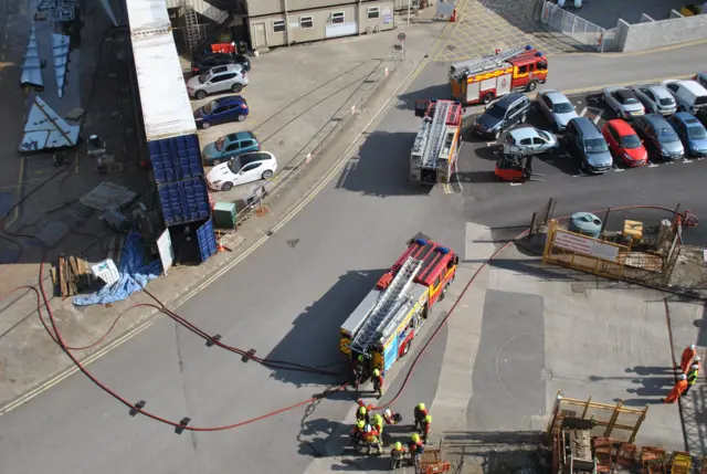 Fire services at Falmouth Dock