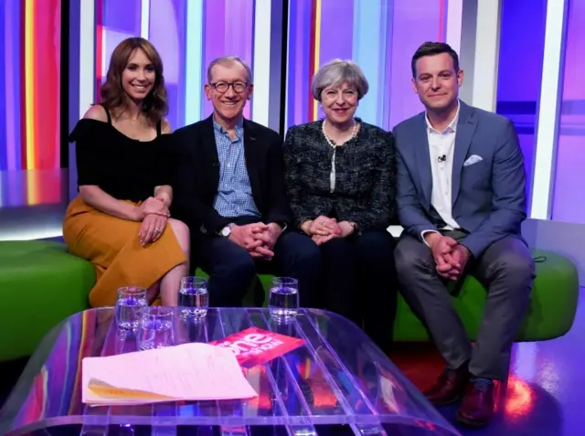 Alex Jones and Matt Baker with Prime Minister Theresa May and her husband Philip