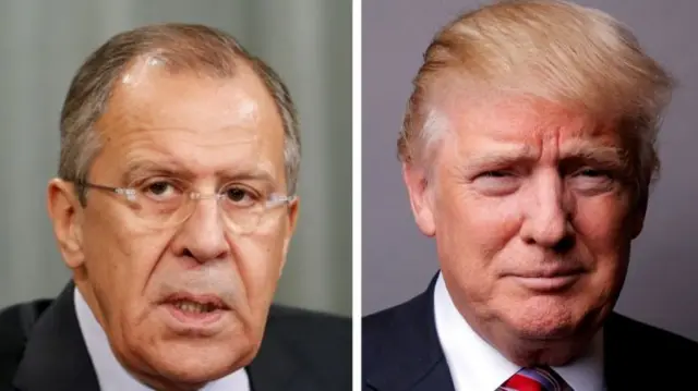 Sergei Lavrov (left) and Donald Trump