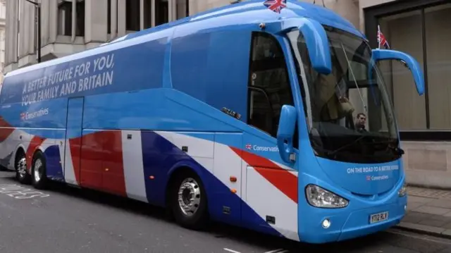 Conservative election battle bus