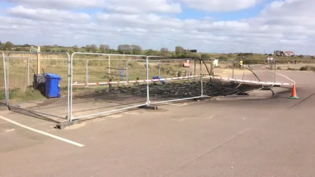 Charred remains of bins