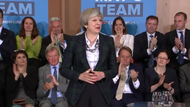 Theresa May speaks to supporters