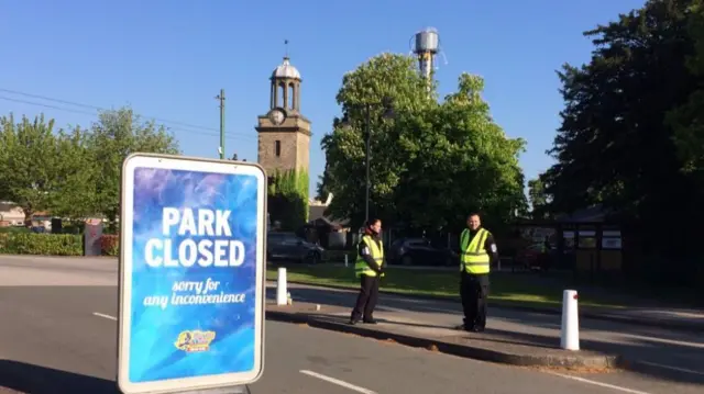 Drayton Manor Theme Park closed sign