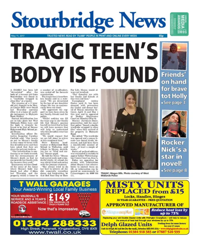 Stourbridge News frontpage