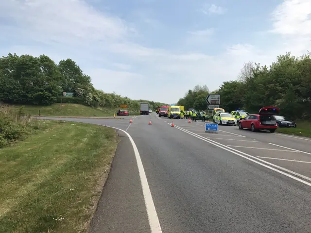 Accident on A605