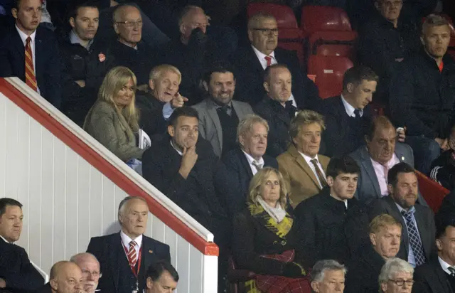 Gordon Strachan and Rod Stewart were in the directors' box at Pittodrie