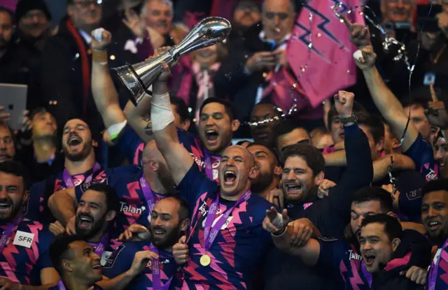 Stade Francais lift the Challenge Cup