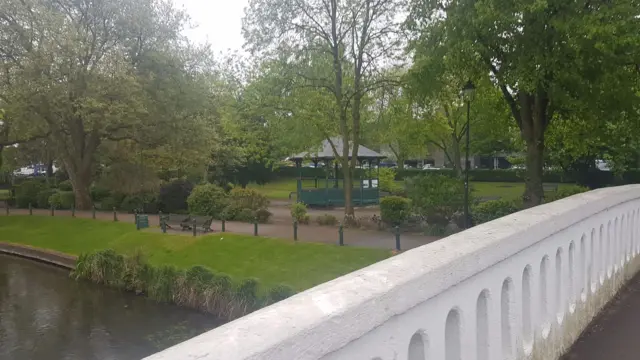 Band stand and bridge in Victoria Park, Stafford