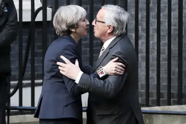 Prime Minister Theresa May and EC President Jean-Claude Juncker