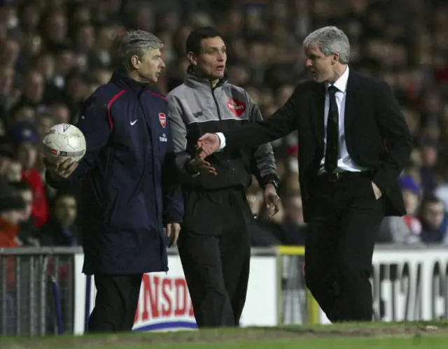 Mark Hughes and Arsene Wenger