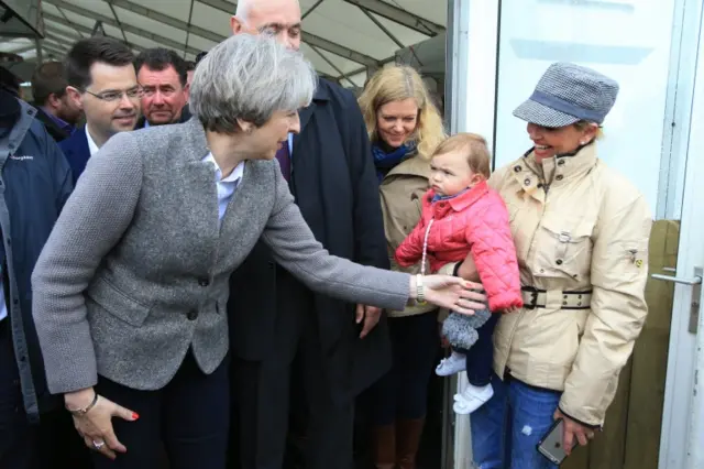 Theresa May campaigning in Lisburn