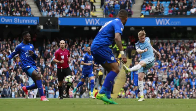 De Bruyne takes a shot