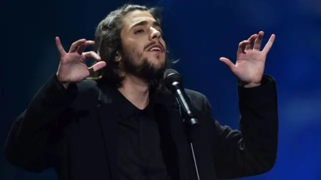 Salvador Sobral rehearsing for the Eurovision final