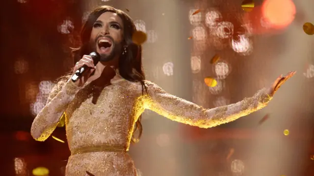 Conchita Wurst performing at the 2014 Eurovision Song Contest