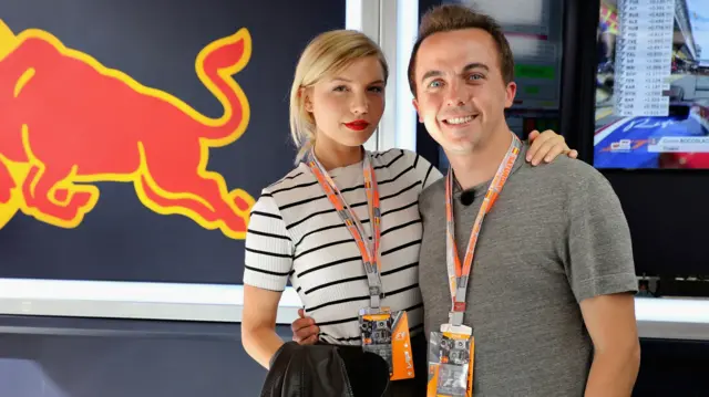 Frankie Muniz is a guest in the Red Bull garage