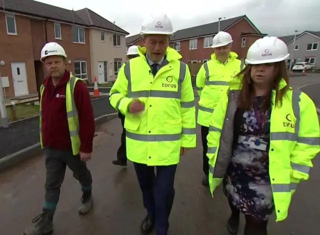 Tim Farron on building site