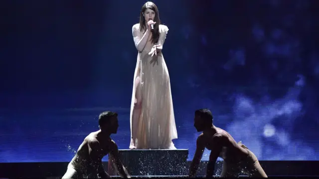 Demy and her dancers rehearsing for the Eurovision final