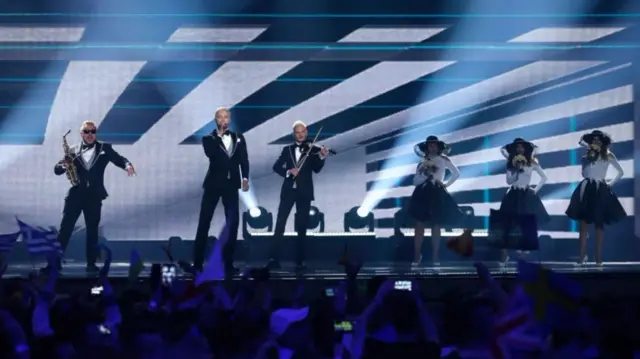 Sunstroke Project rehearsing for the Eurovision final