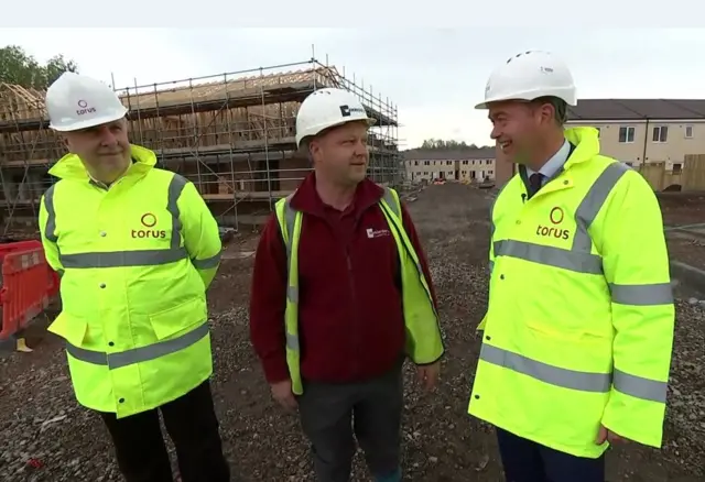 Tim Farron on building site