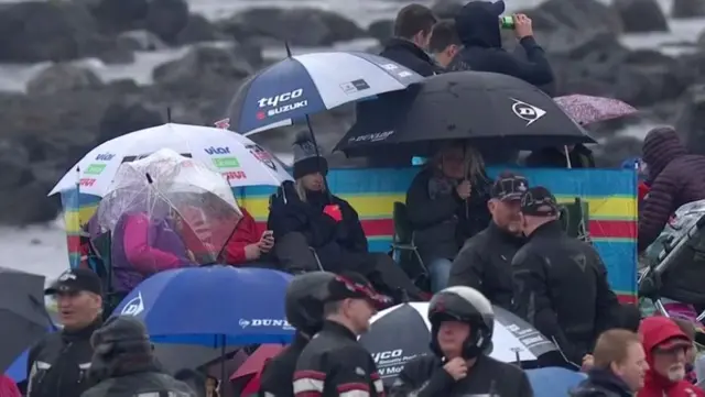 The umbrellas are up at the North West 200