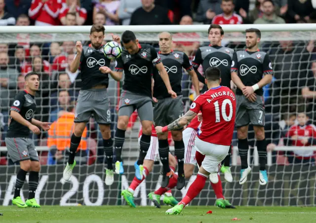 Alvaro Negredo takes a free-kick