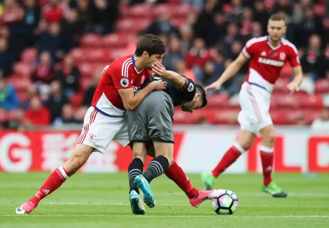 George Friend and Shane Long