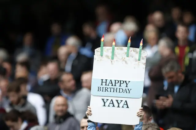 Happy birthday sign for Yaya Toure