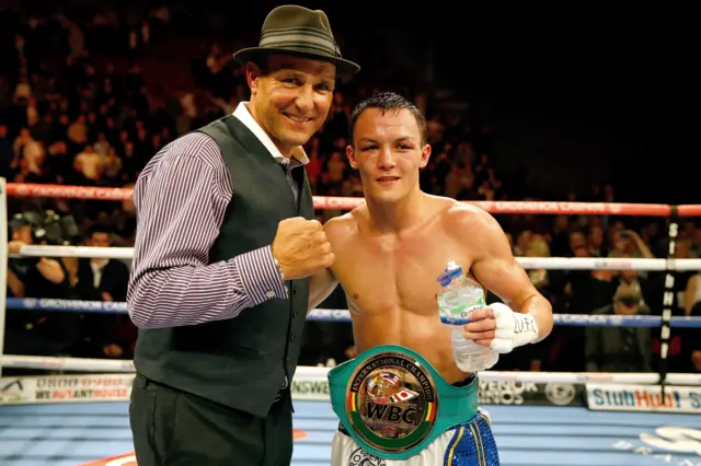 Josh Warrington and Vinnie Jones