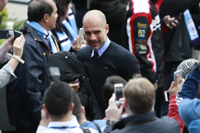 Guardiola arrives at the Etihad