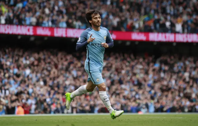 David Silva celebrates