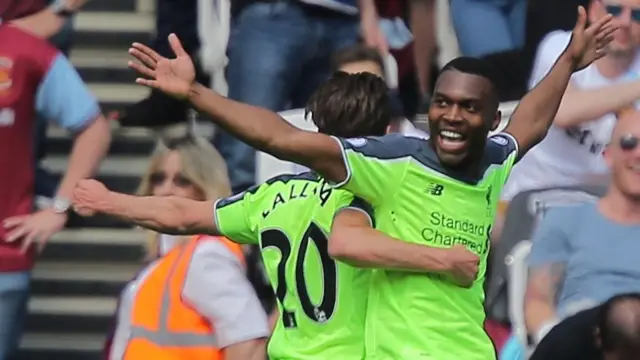 Daniel Sturridge of Liverpool celebrates