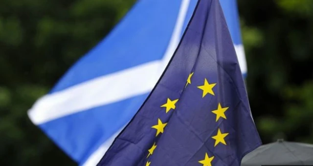 Scottish and EU flags