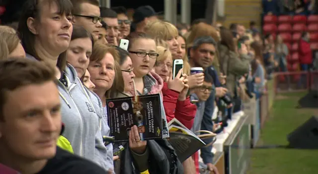 Crowds at charity football match