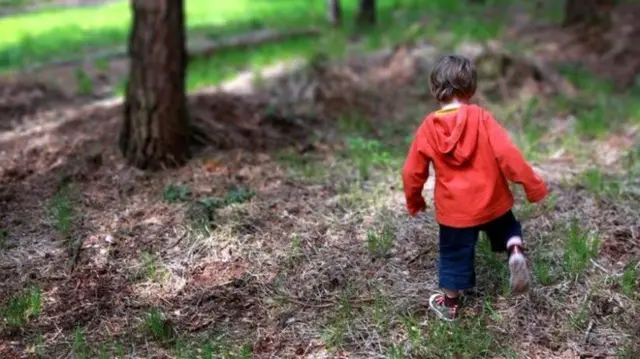 Child playing outdoors