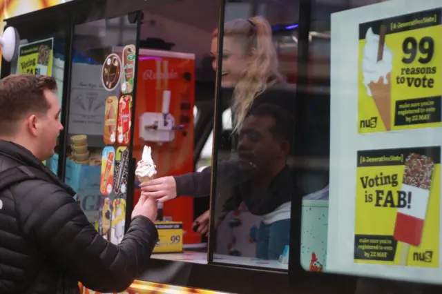 Ice cream handed to student