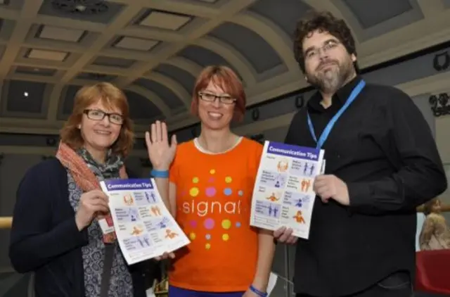 Shrewsbury Museum staff with Signal charity worker