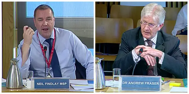 Labour MSP Neil Findlay and Dr Andrew Fraser from NHS Health Scotland