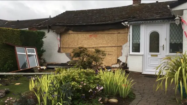 Destroyed bungalow