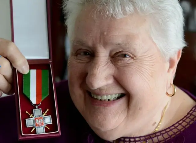 Jadwiga Matecka when she was presented with her Siberian Cross